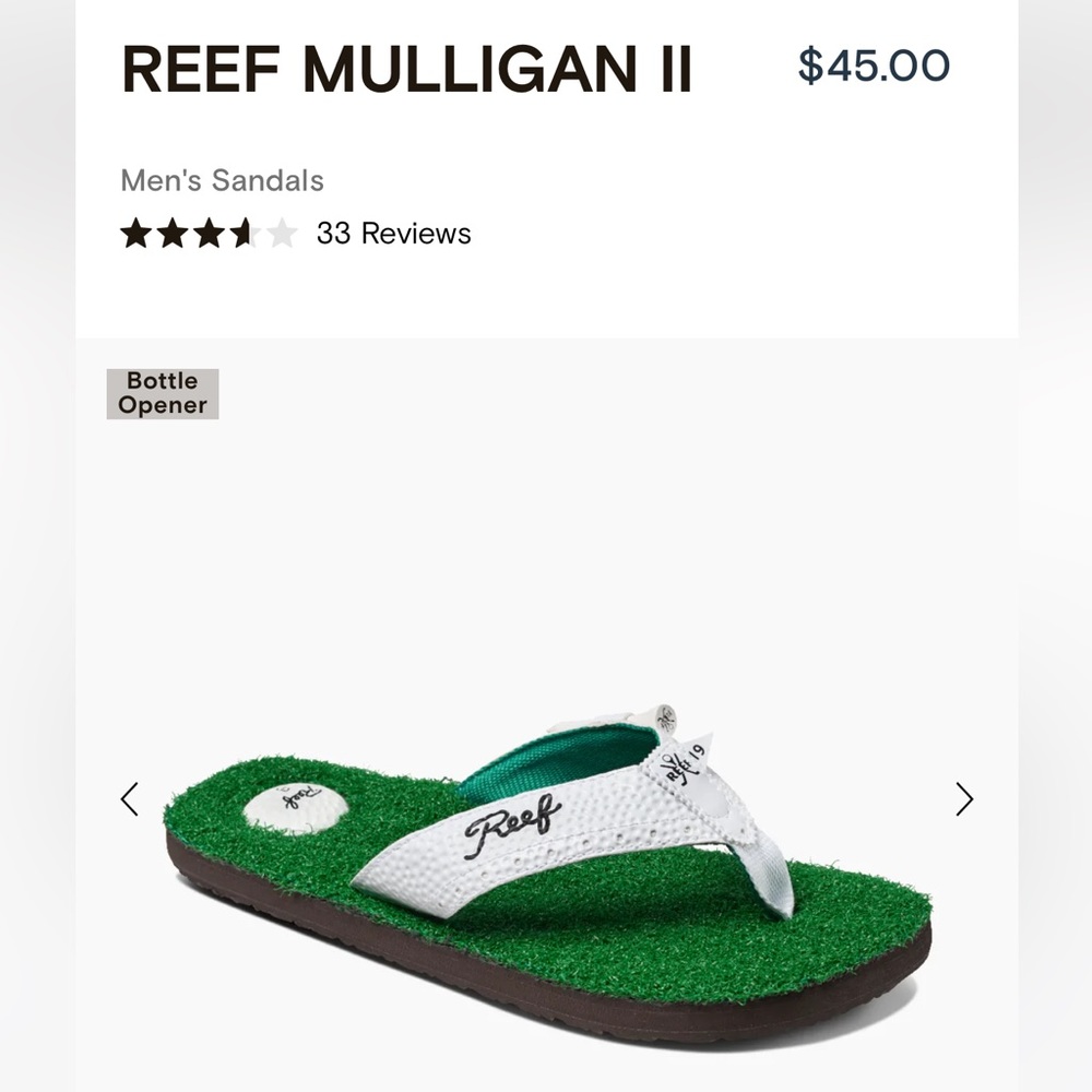 NWT Reef Mulligan Flip Fop Men’s Size 12
